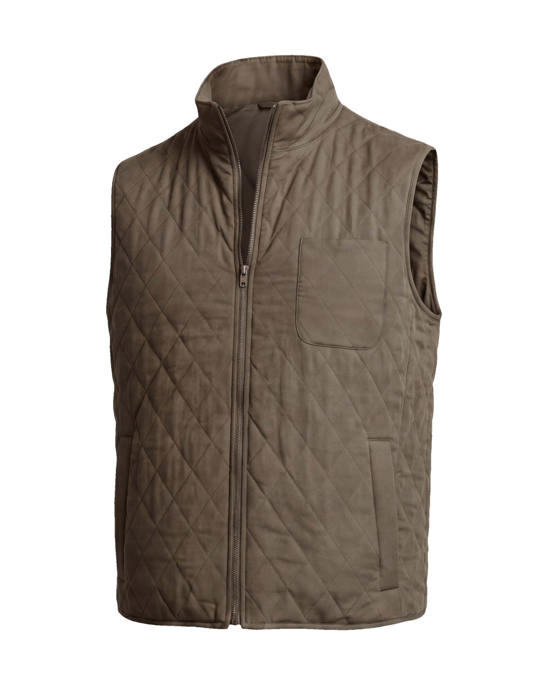 Khaki Green Quilted Gilet