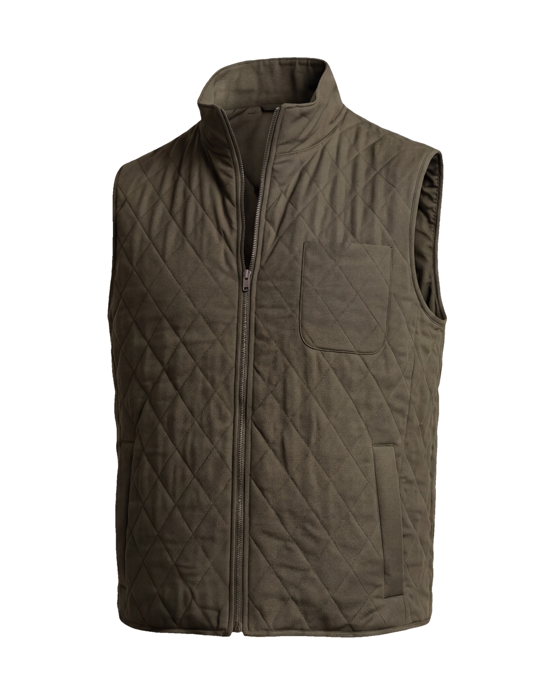 Dark Olive Quilted Gilet