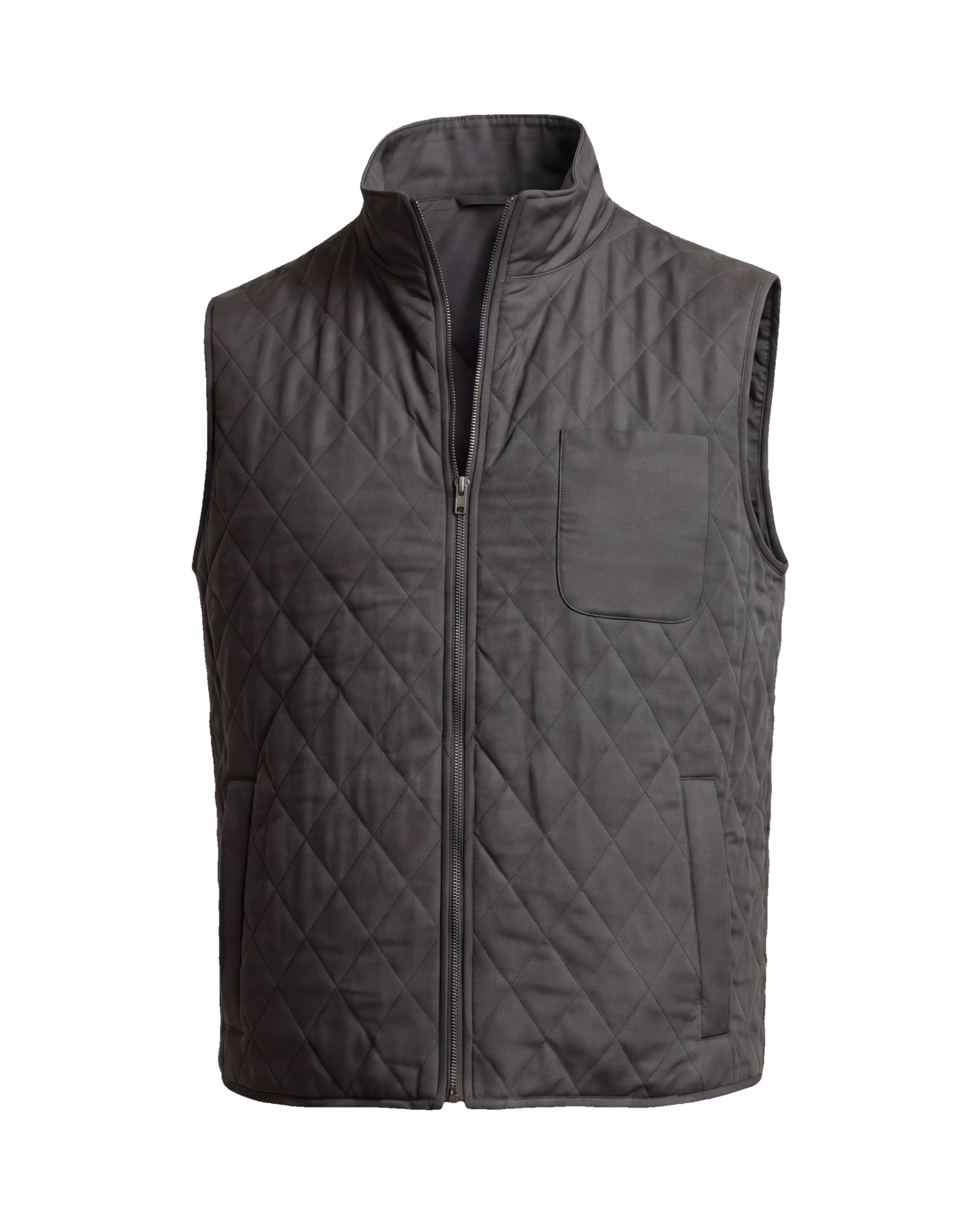 Dark Grey-Brown Quilted Gilet