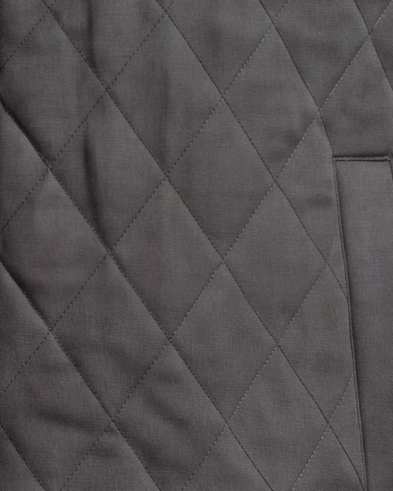 Dark Grey-Brown Quilted Gilet, pocket detail