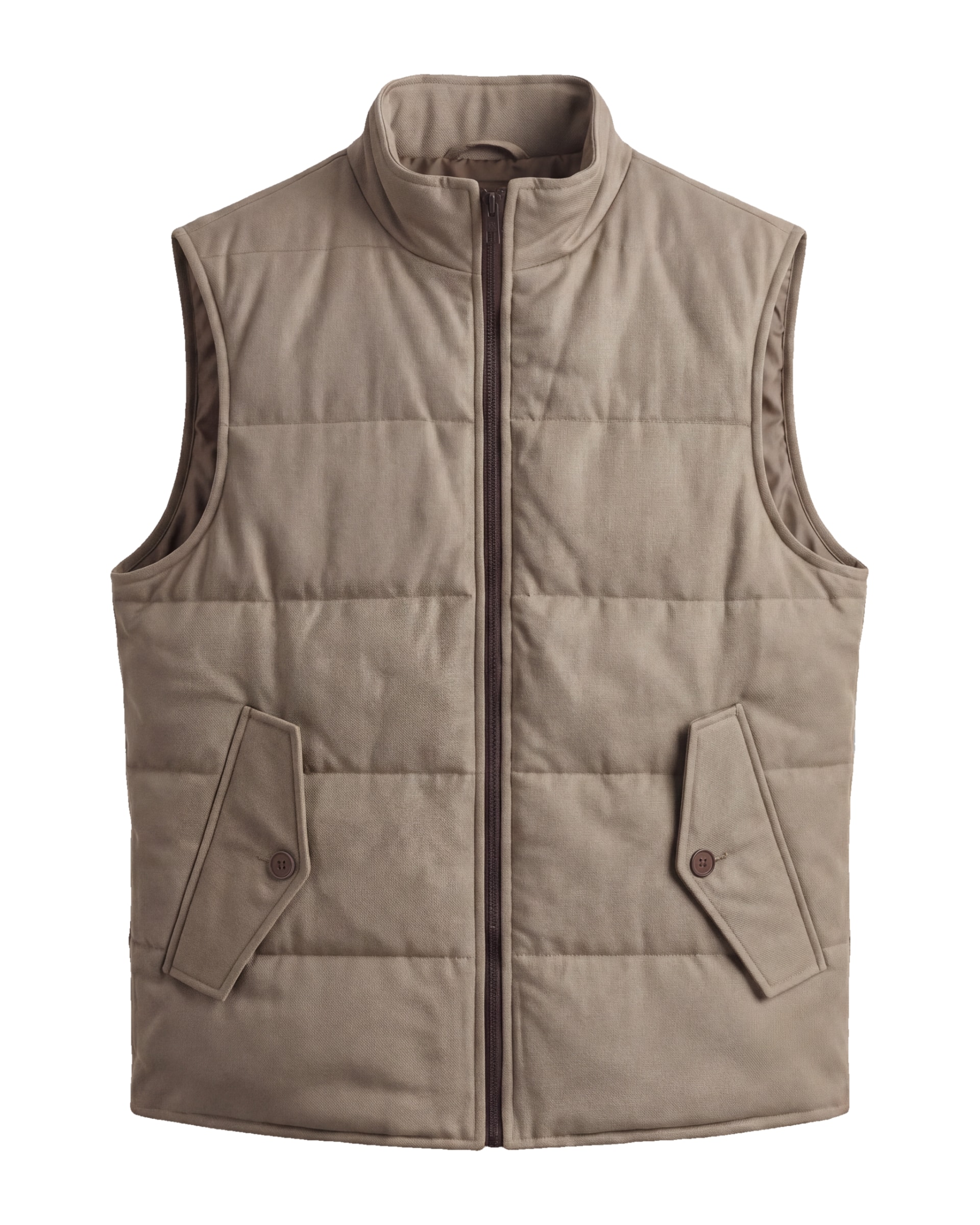 Stone-Coloured Panelled Gilet