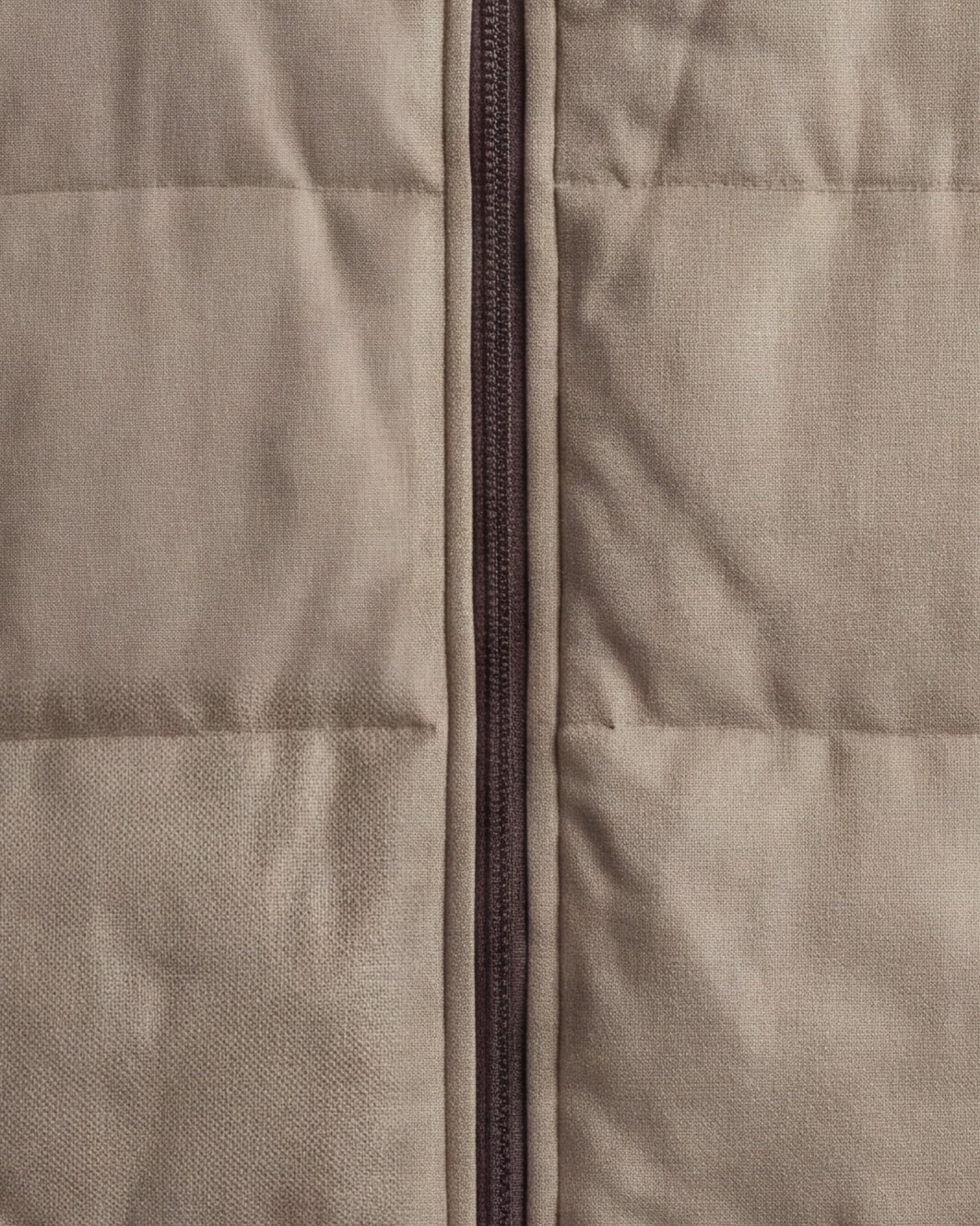 Stone-Coloured Panelled Gilet, front view