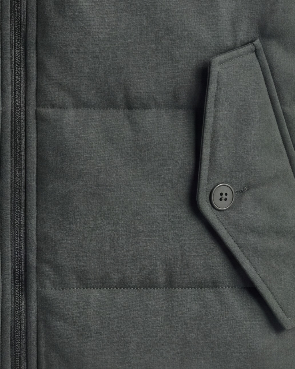 Forest Green Panelled Gilet, pocket detail