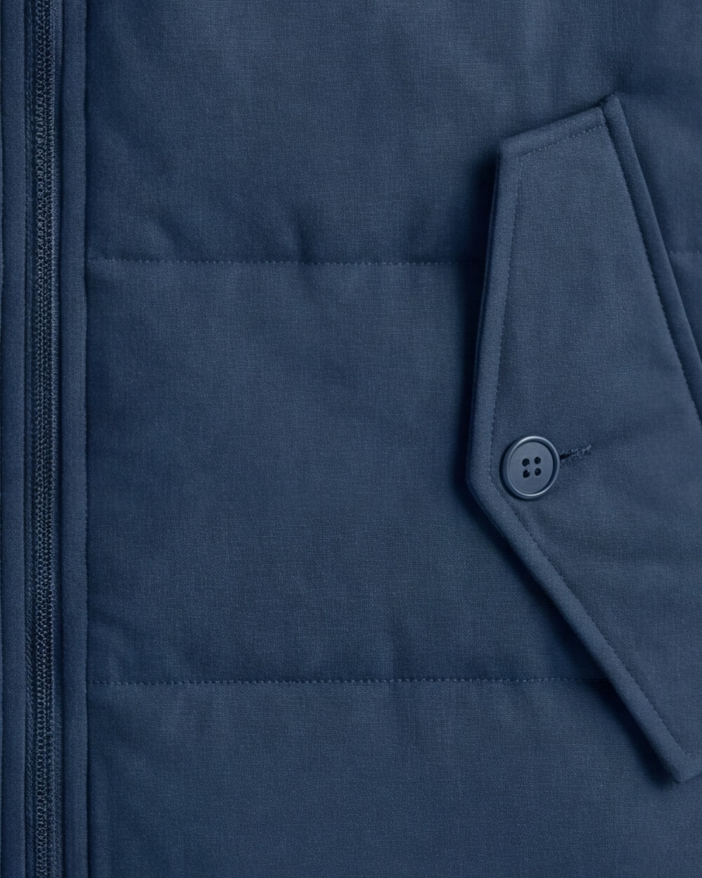 Navy Blue Panelled Gilet, pocket detail
