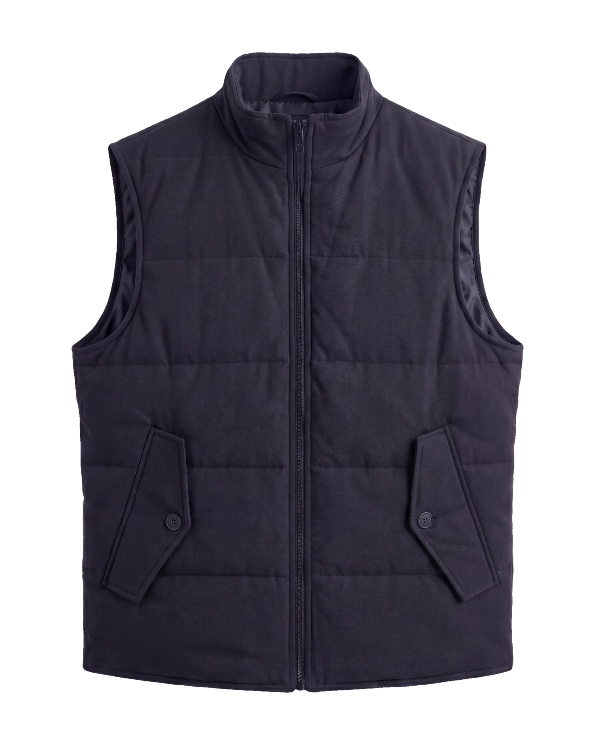 Mørk marineblå vest med quiltede paneler, Mørk marineblå panelled gilet