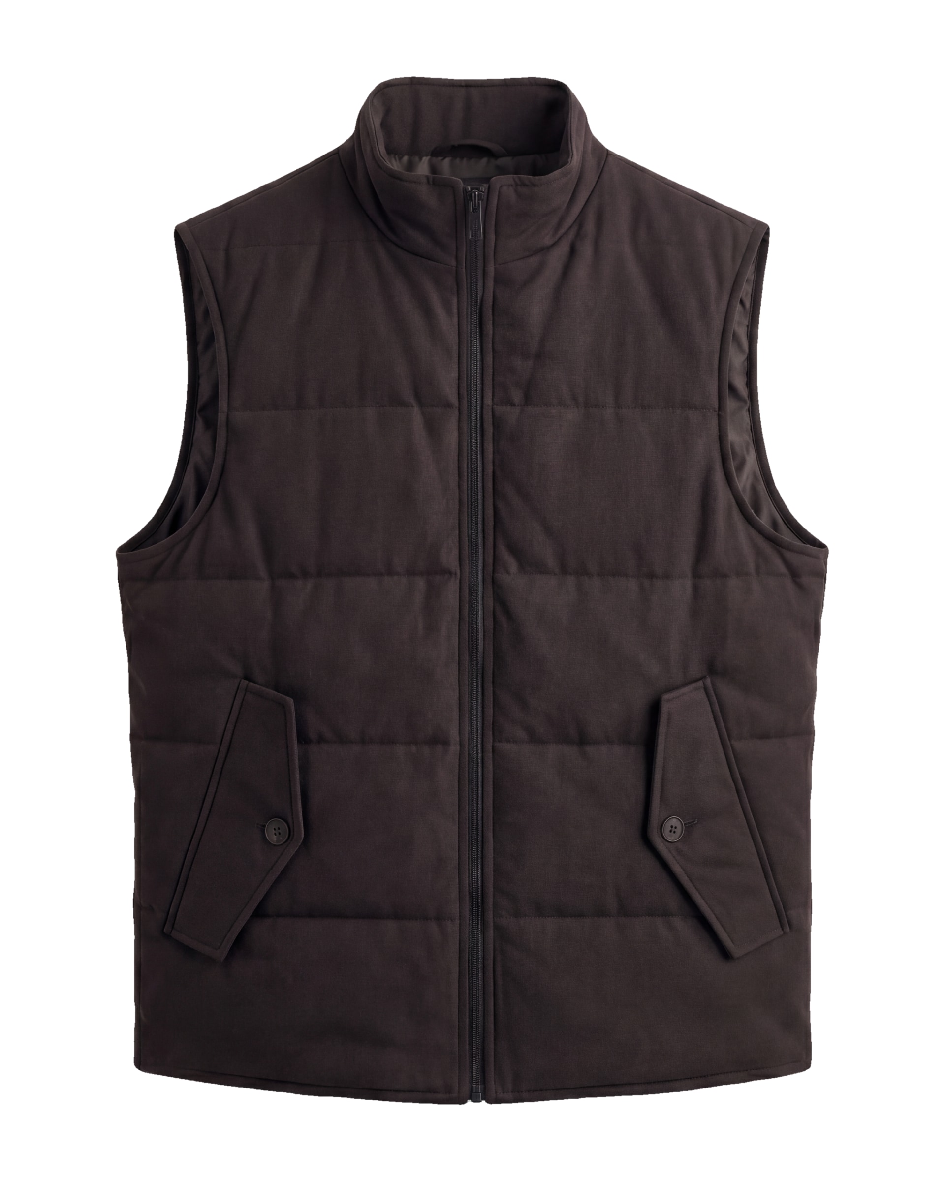 Sortbrun vest med quiltede paneler, Sortbrun panelled gilet