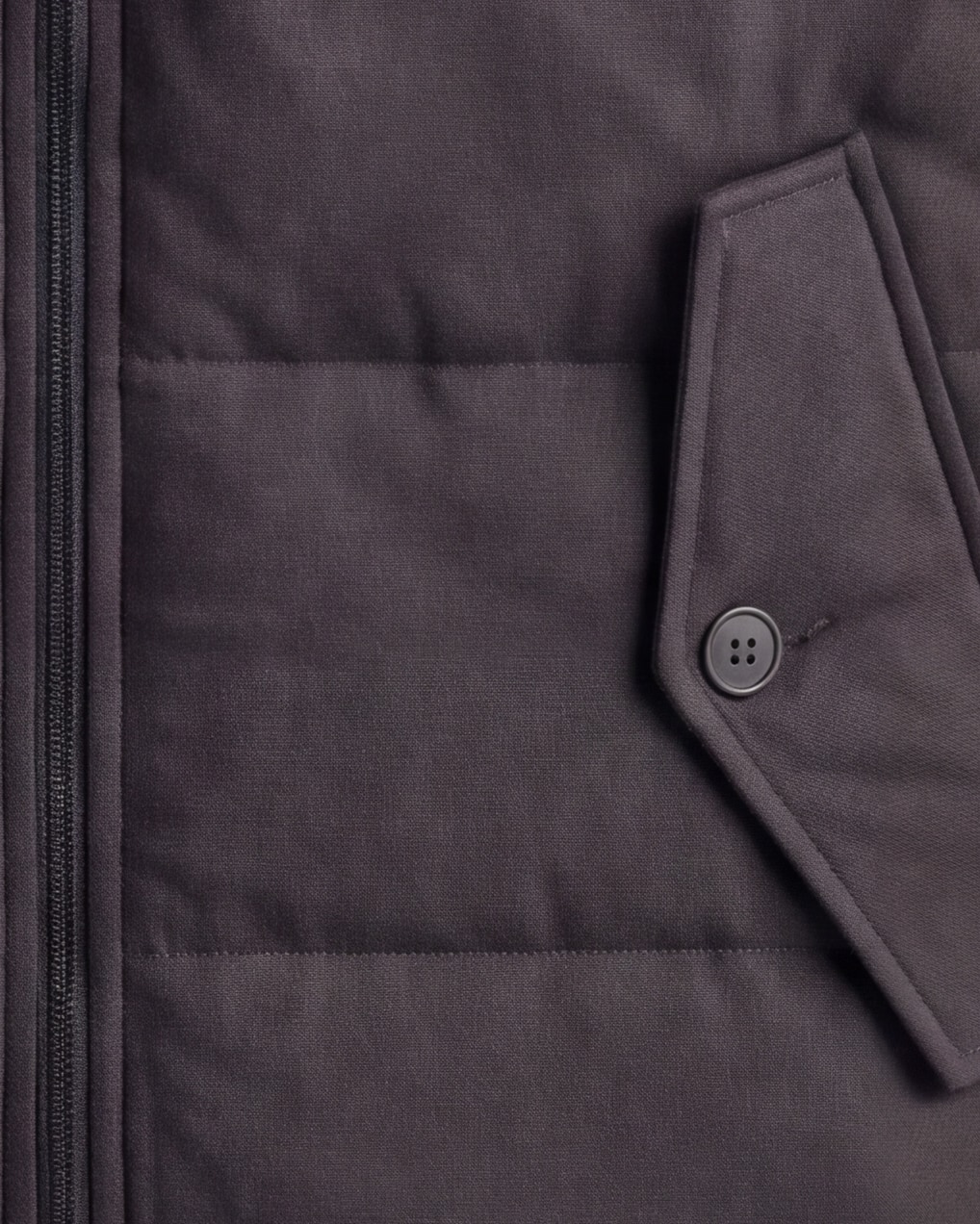 Dark Taupe Panelled Gilet, pocket detail
