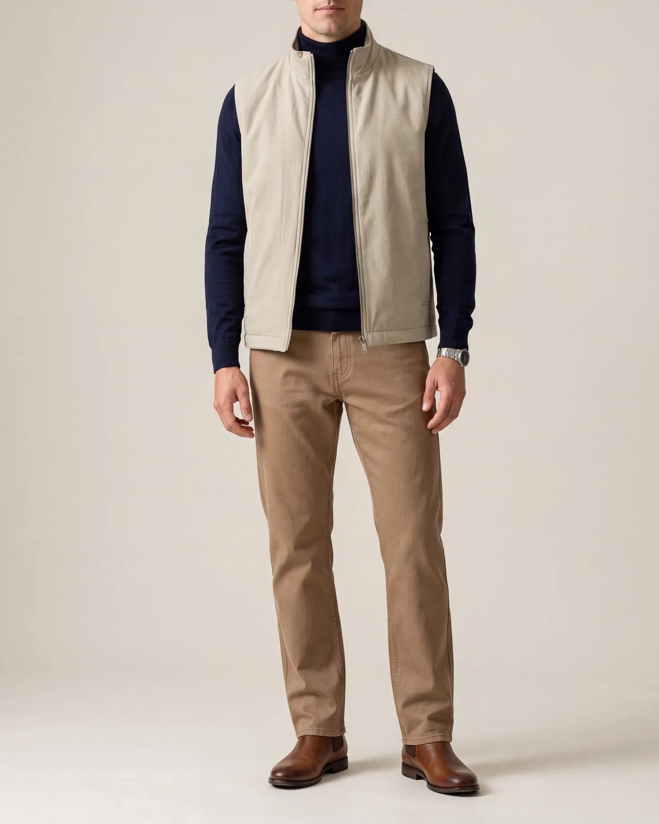 Offwhite Seasonal Gilet, on model