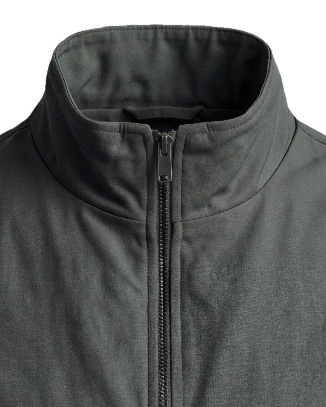 Skovgrøn sæsongilet, detalje af kraven