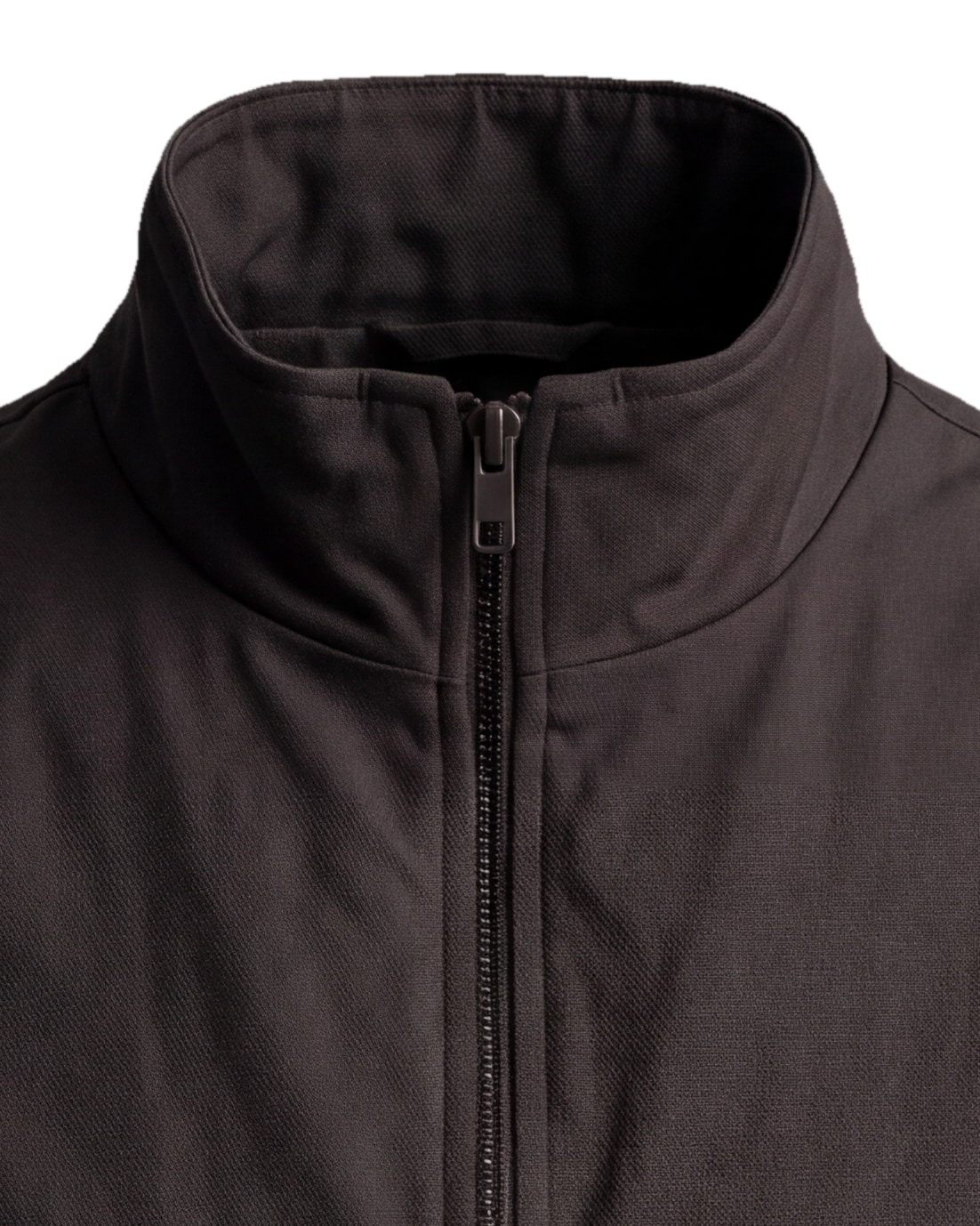 Black-Brown Seasonal Gilet, collar detail