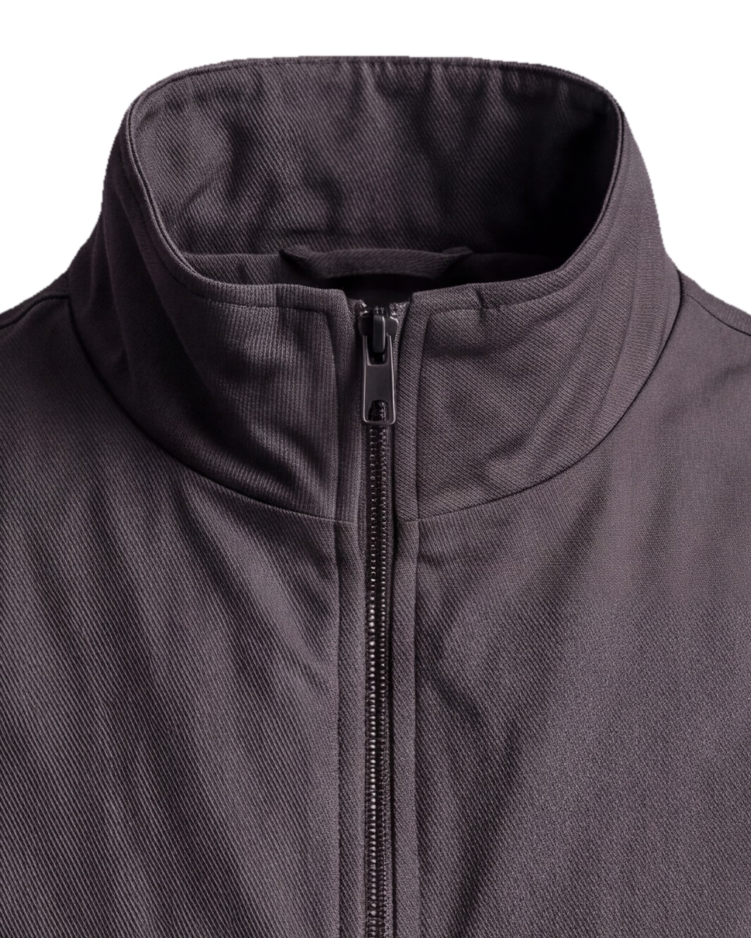 Dark Taupe Seasonal Gilet, collar detail