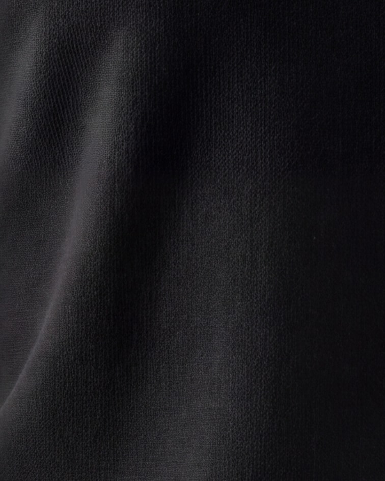 Sort Merino Uld crewneck, nærbillede af materialet