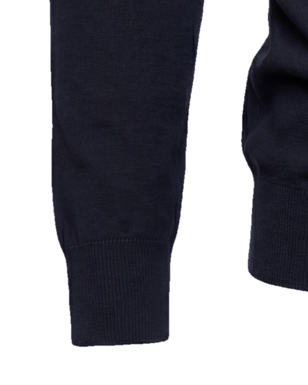 Black Long Sleeve Merino Wool Polo, cuff detail
