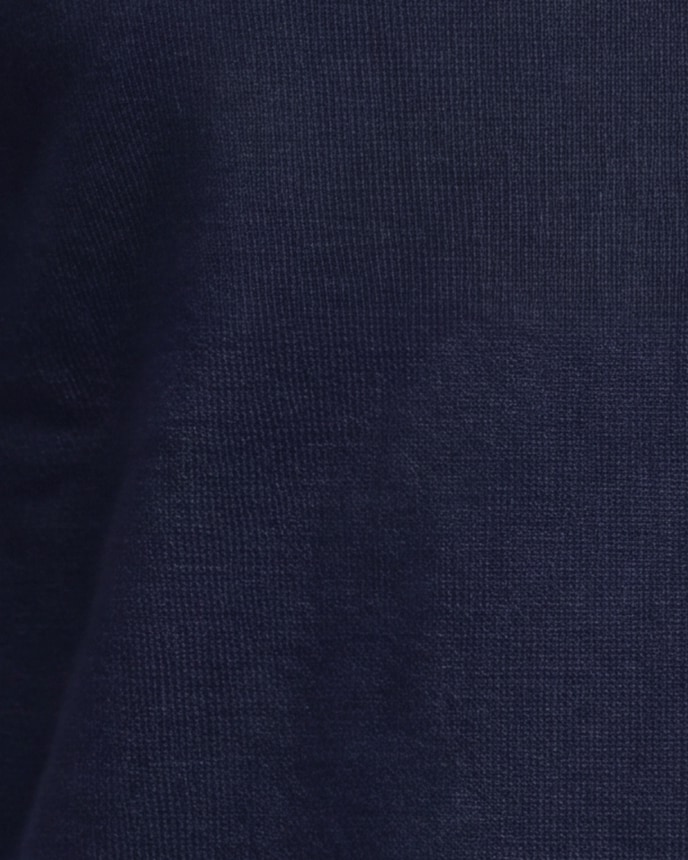 Navy Merino Uld Polo, nærbillede af materialet