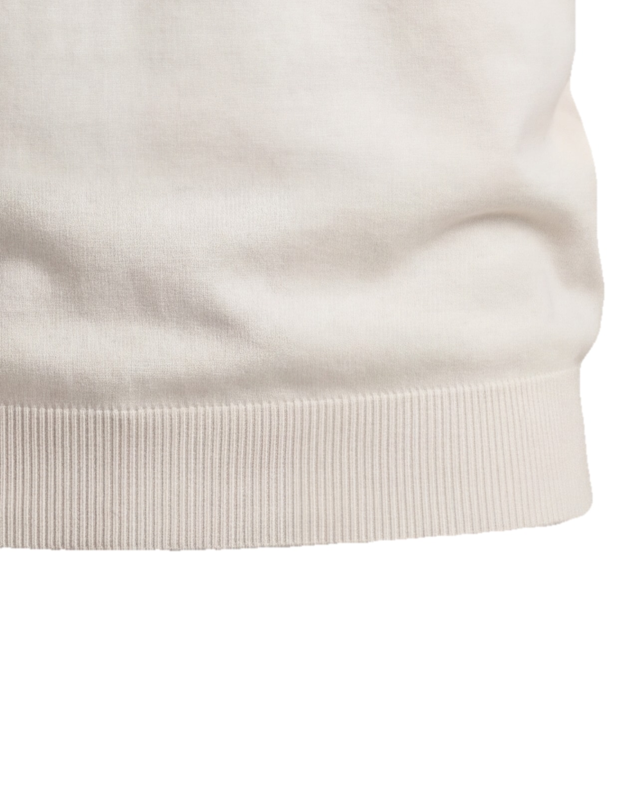Off-White Merino Uld Polo, detalje af ribkanten