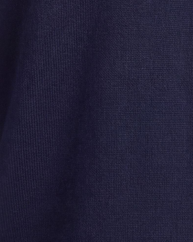 Navy Merino Wool Crew-Neck, fabric close-up
