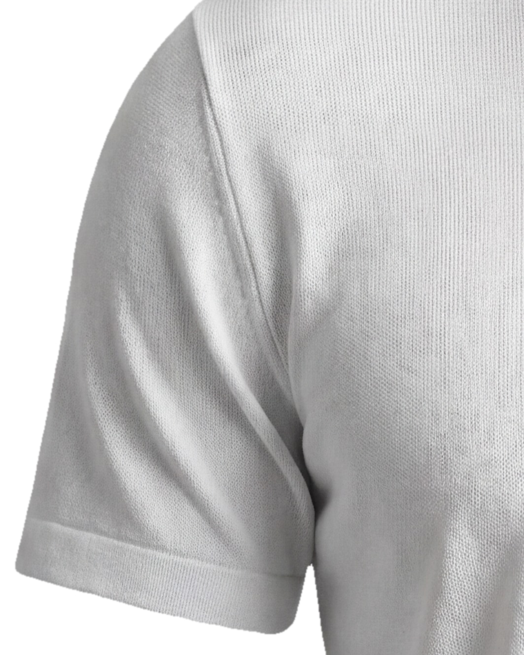 Hvid Bomulds-T-shirt, detalje af ærmet
