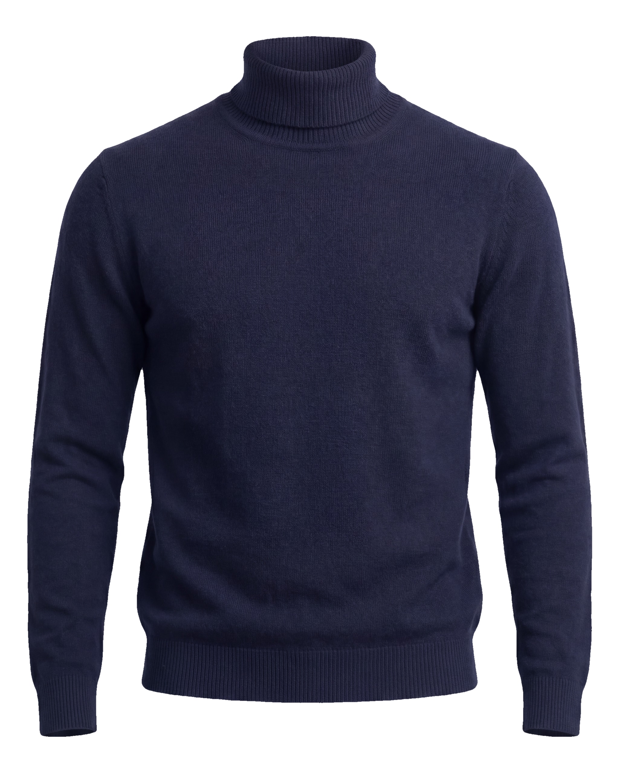 Navy Merino Wool Turtle-Neck
