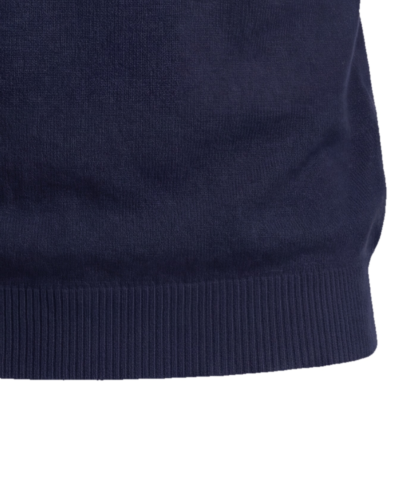 Navy Merino Wool Turtle-Neck, rib detail