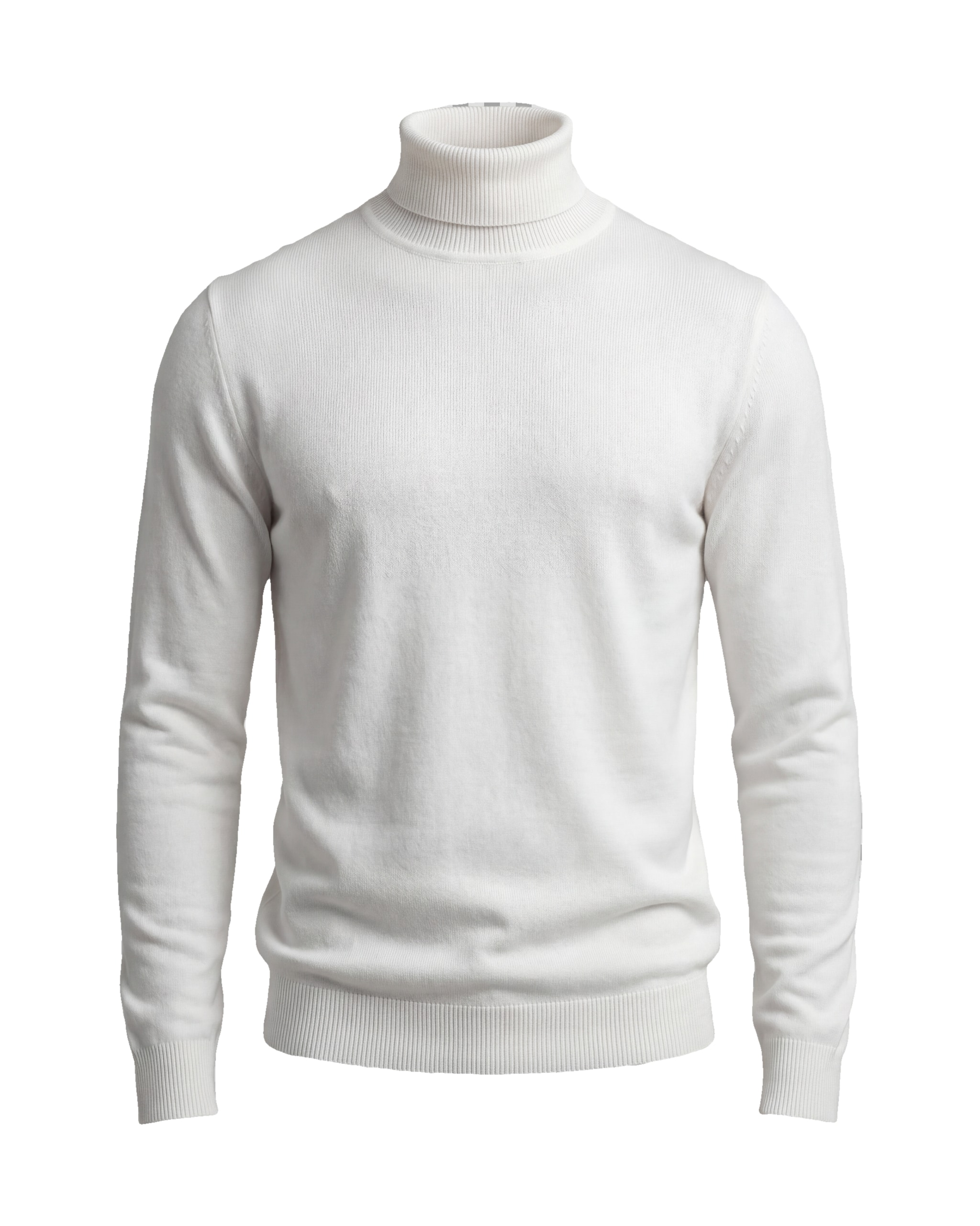 Off-White Merino Wool Turtle-Neck