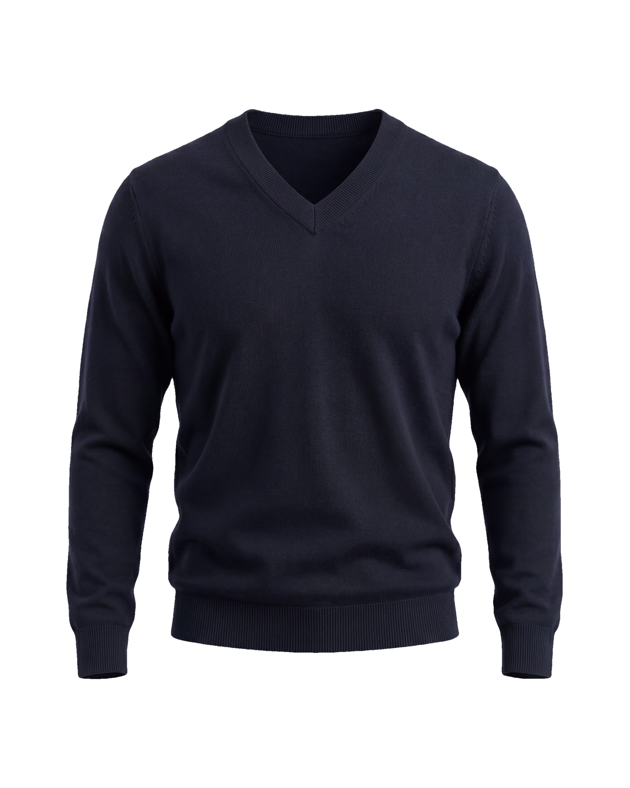 Sort Merino Uld V-Neck