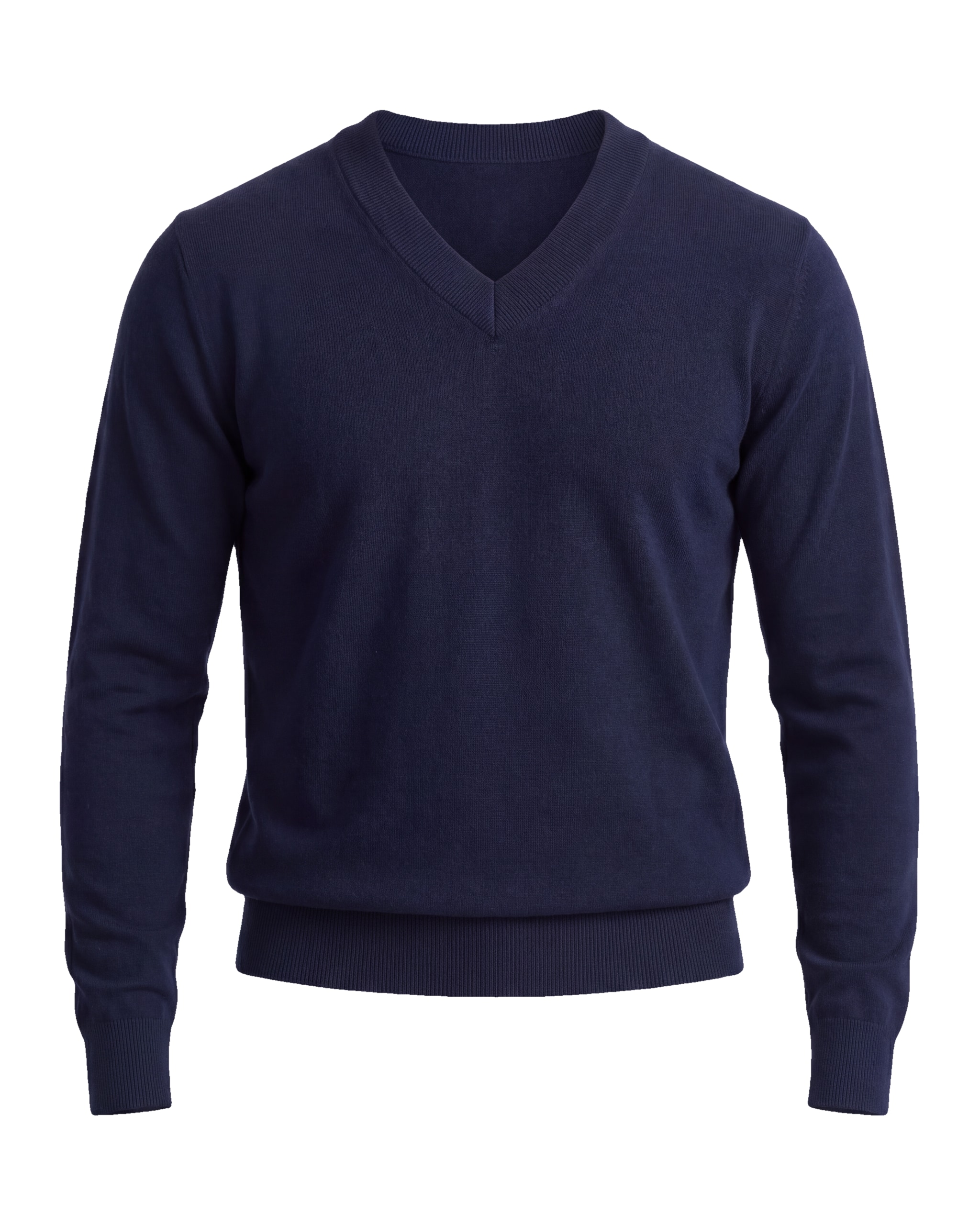 Navy Merino Wool V-Neck