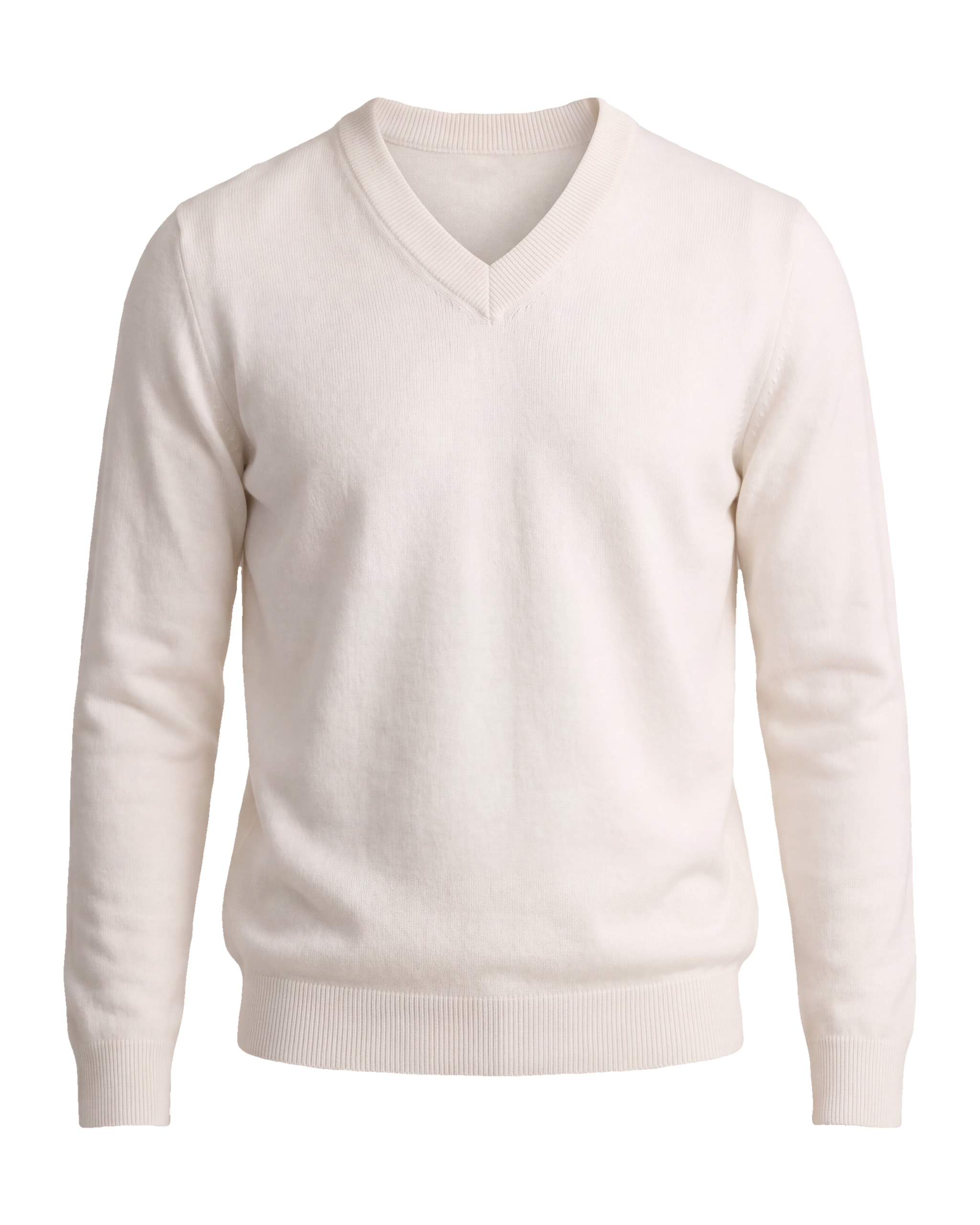 Off-White Merino Wool V-Neck