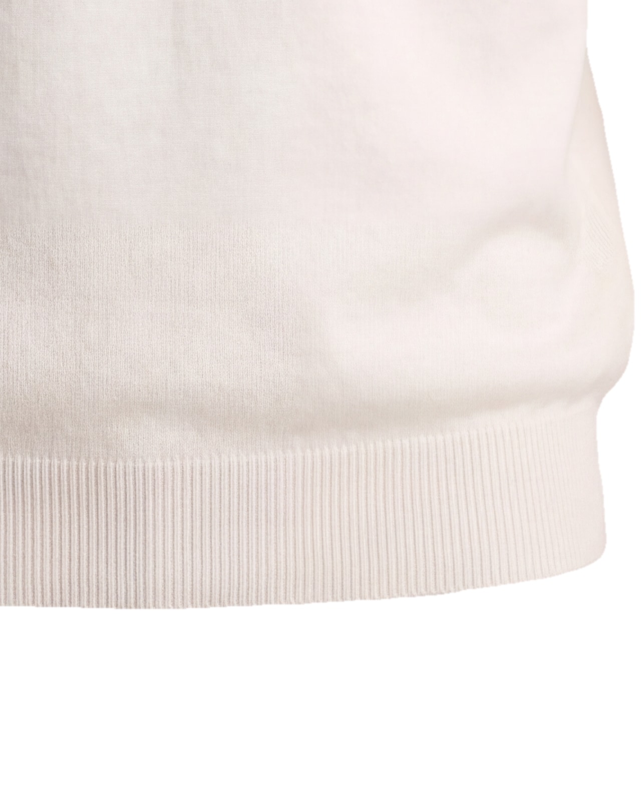 Off-White Merino Wool V-Neck, rib detail