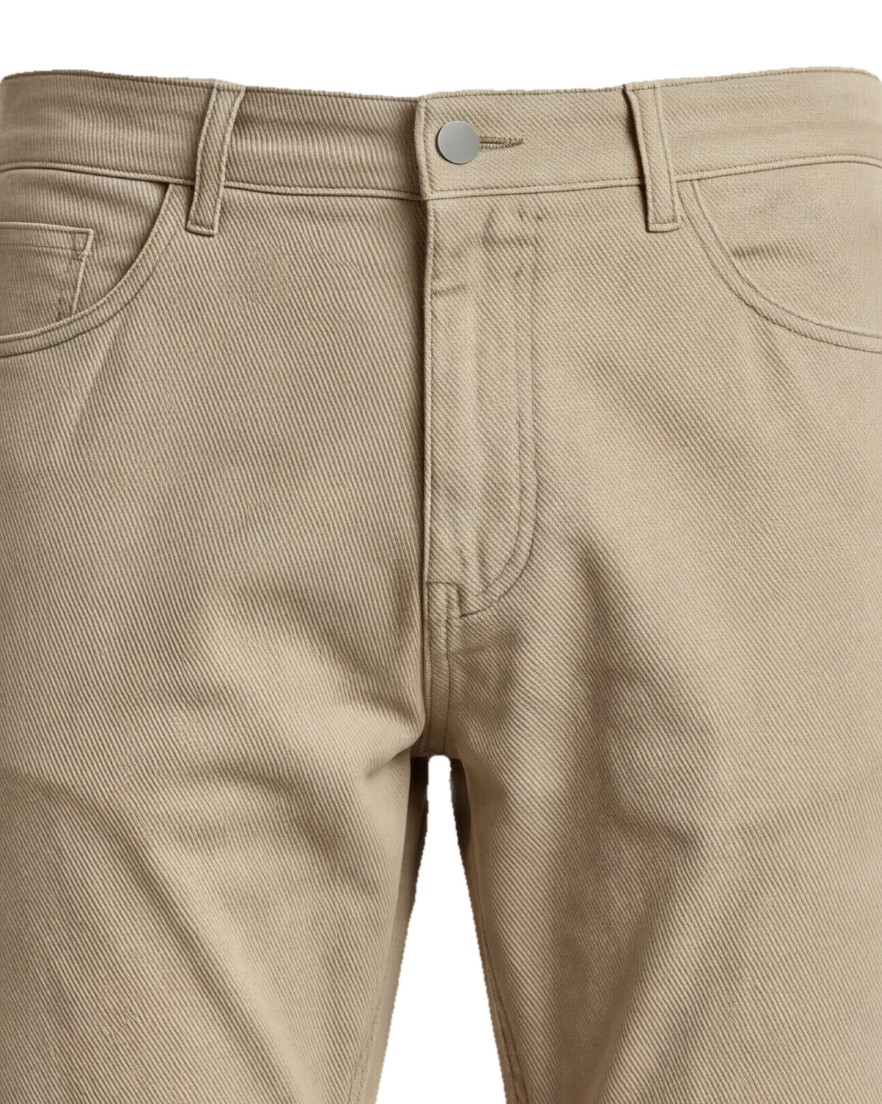 Khaki bomulds-chinos, detalje af linningen