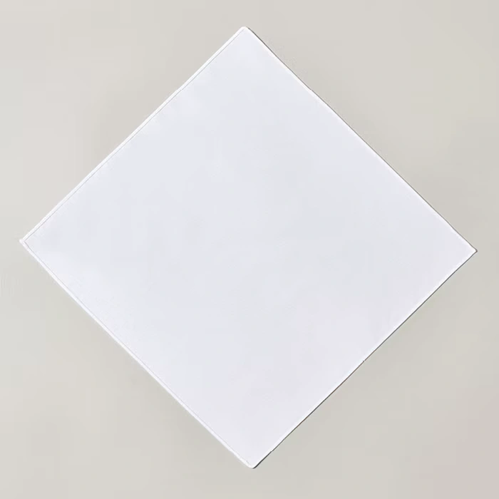 Folding a pocket square into a puff - step 1