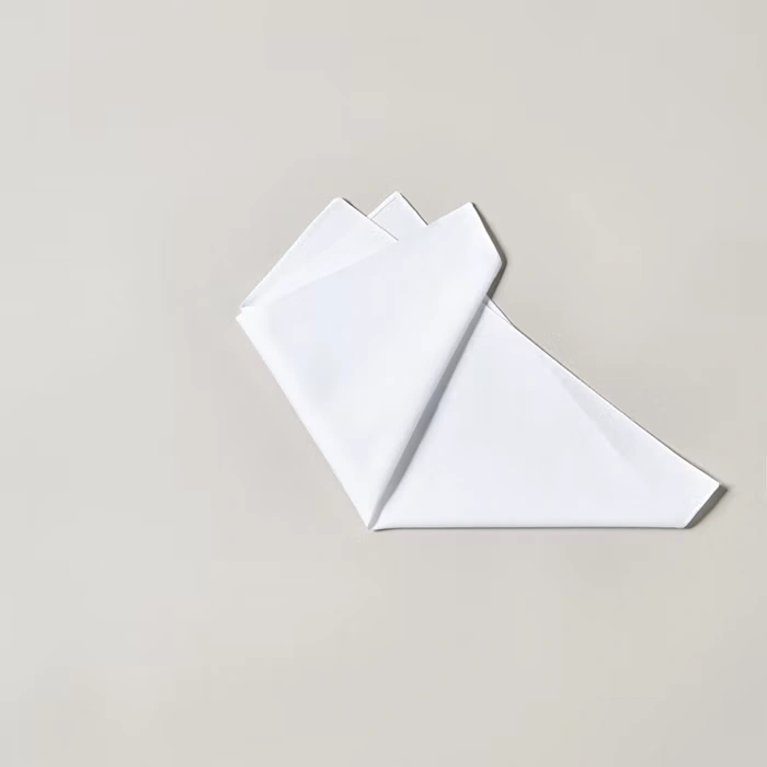 Folding a pocket square into three points - step 3