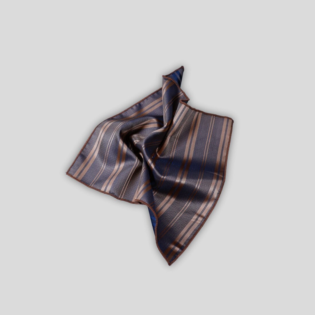 Brown & Bronze Silk Pocket Square