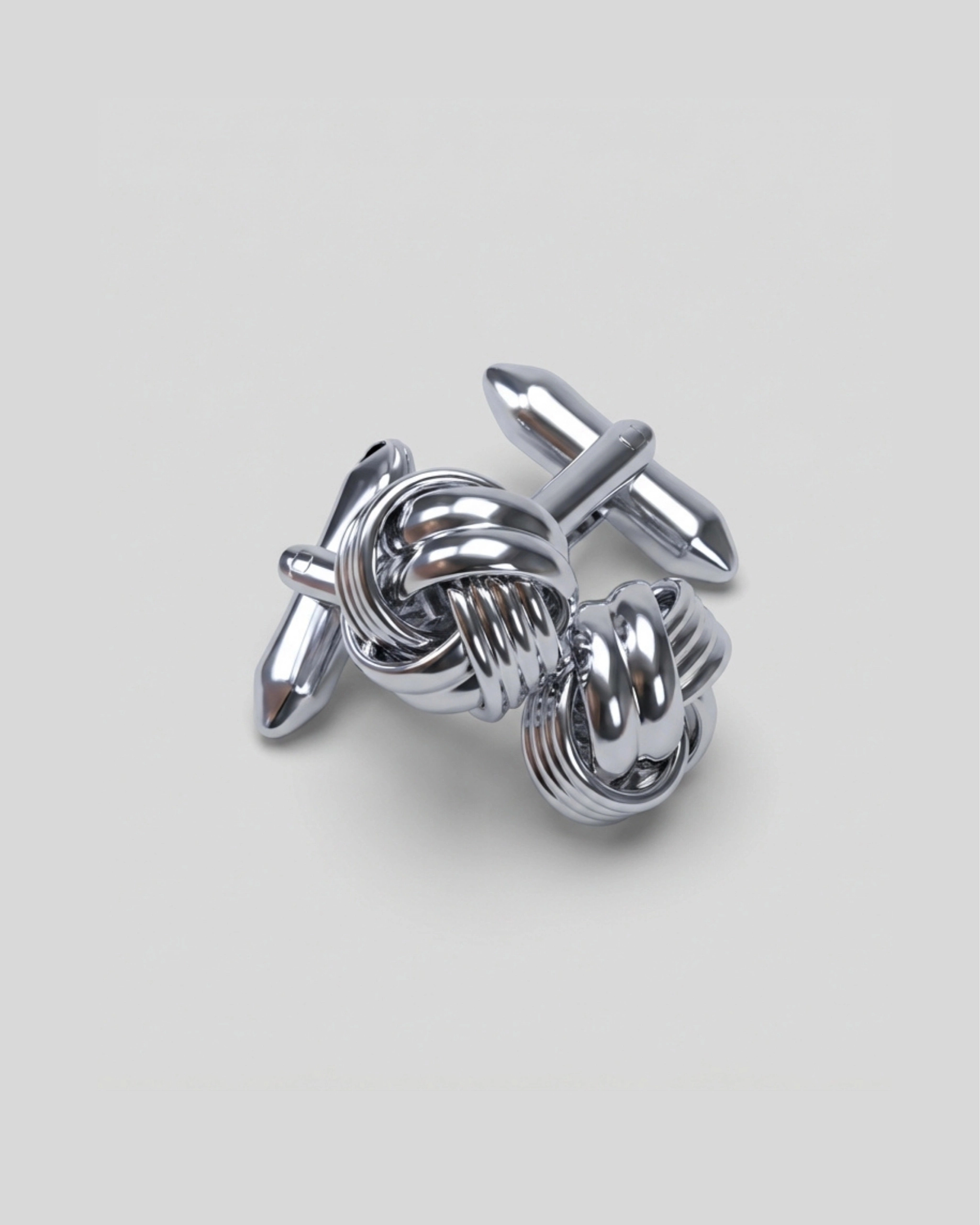 Braided Silver Cufflinks 2x2 Wide