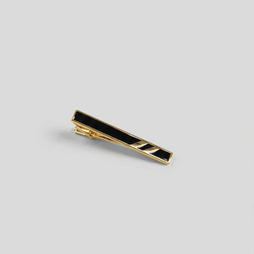 Gold & Black Tie Clip