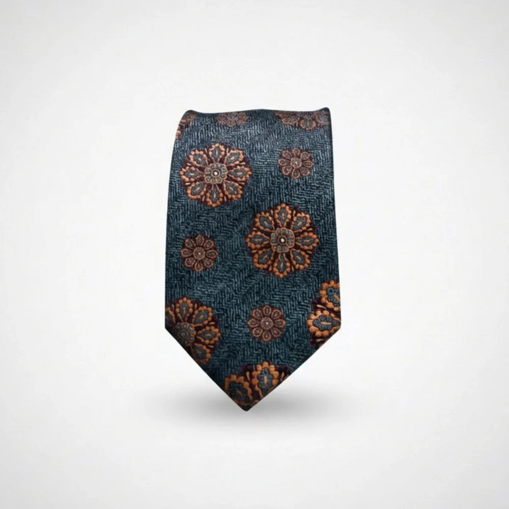 Olivengrønt vævet silkeslips