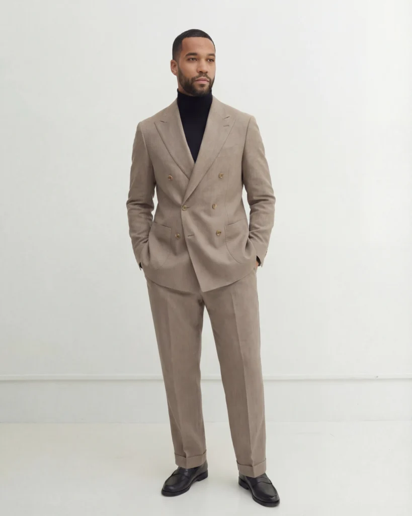 Beige Double Breasted Jacket