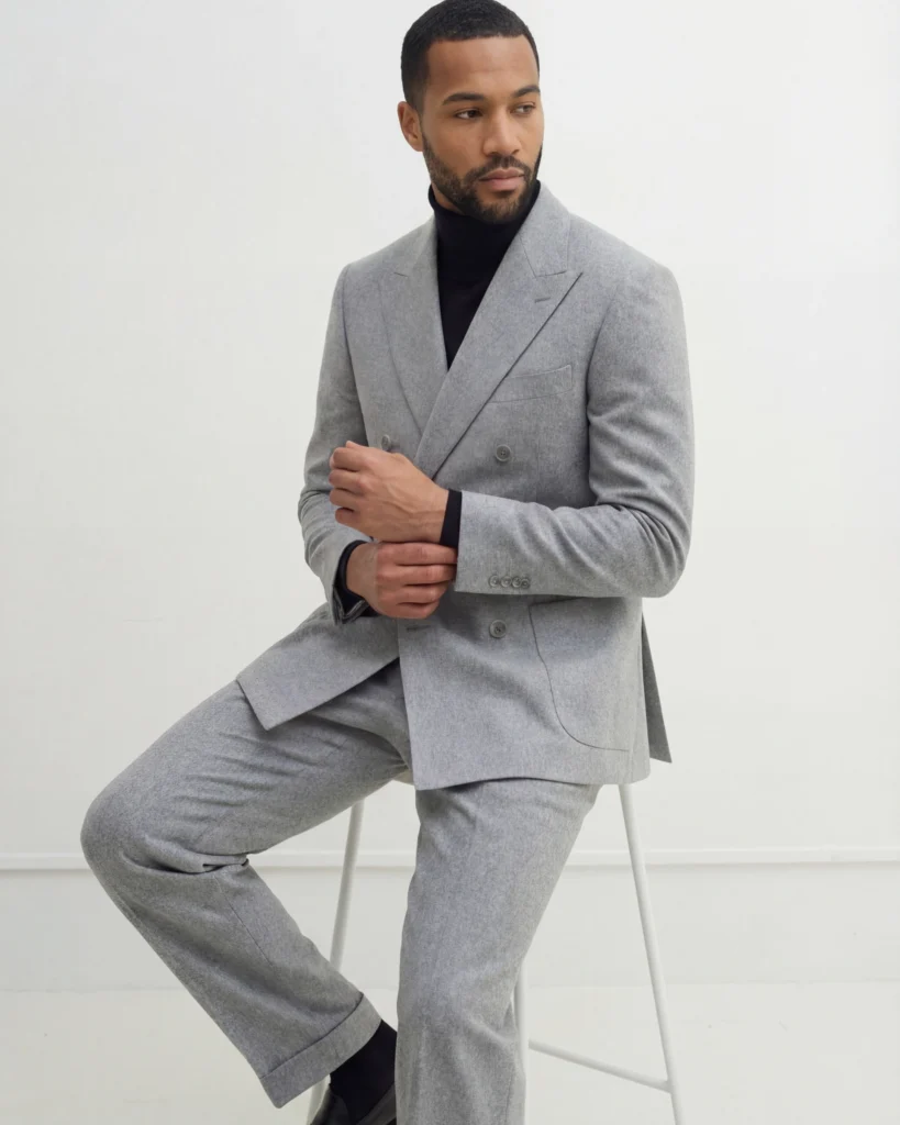 Light Grey Double Breasted Jacket