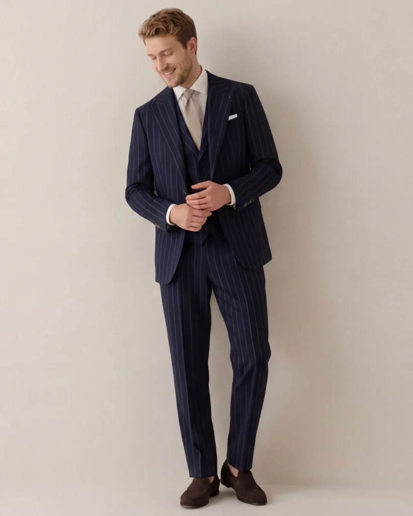 3P - Marineblå nålestribet (1)