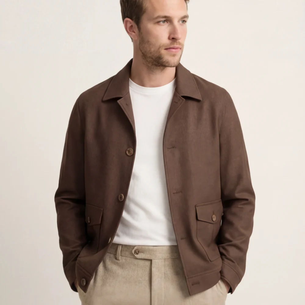 Varm brun afslappet blouson