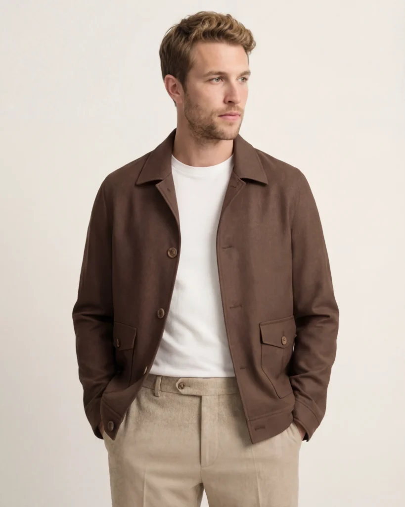 Varm brun afslappet blouson