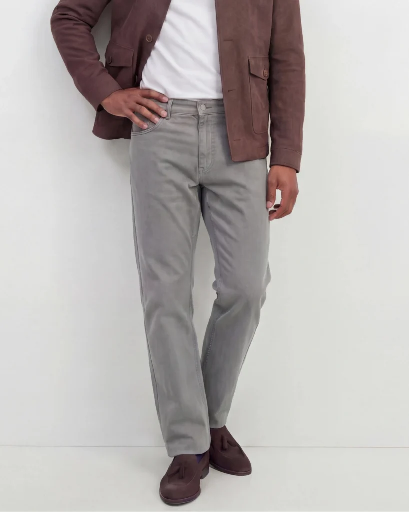 Grå bomulds-chinos