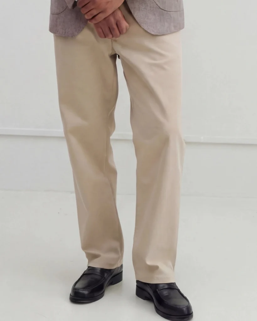 Beige skræddersyede bomulds-chinos