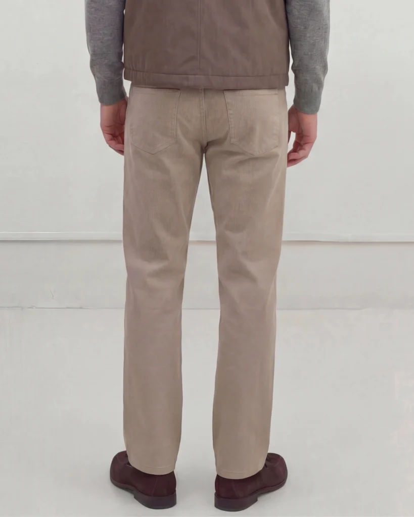 Midtbeige skræddersyede bomulds-chinos