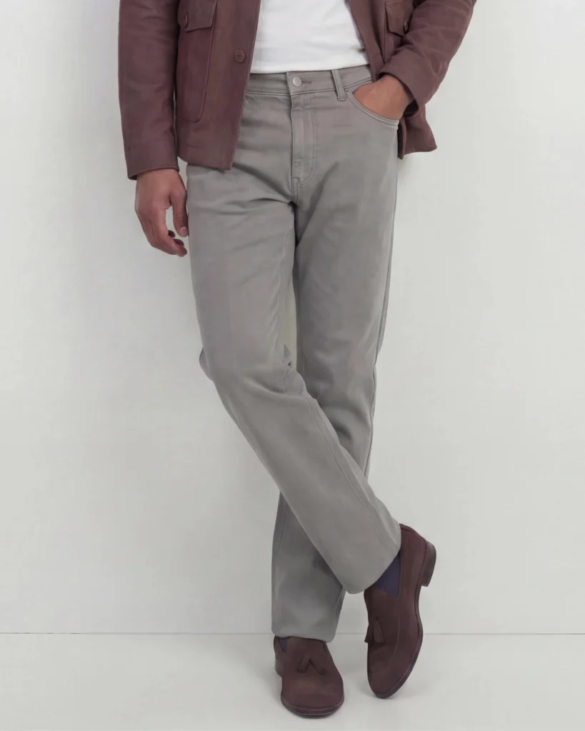 Grå bomulds-chinos