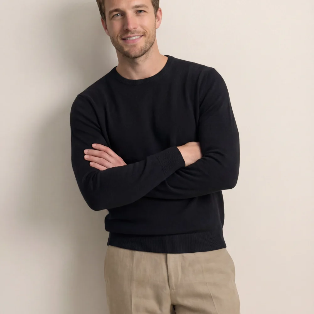 Sort merinould crewneck