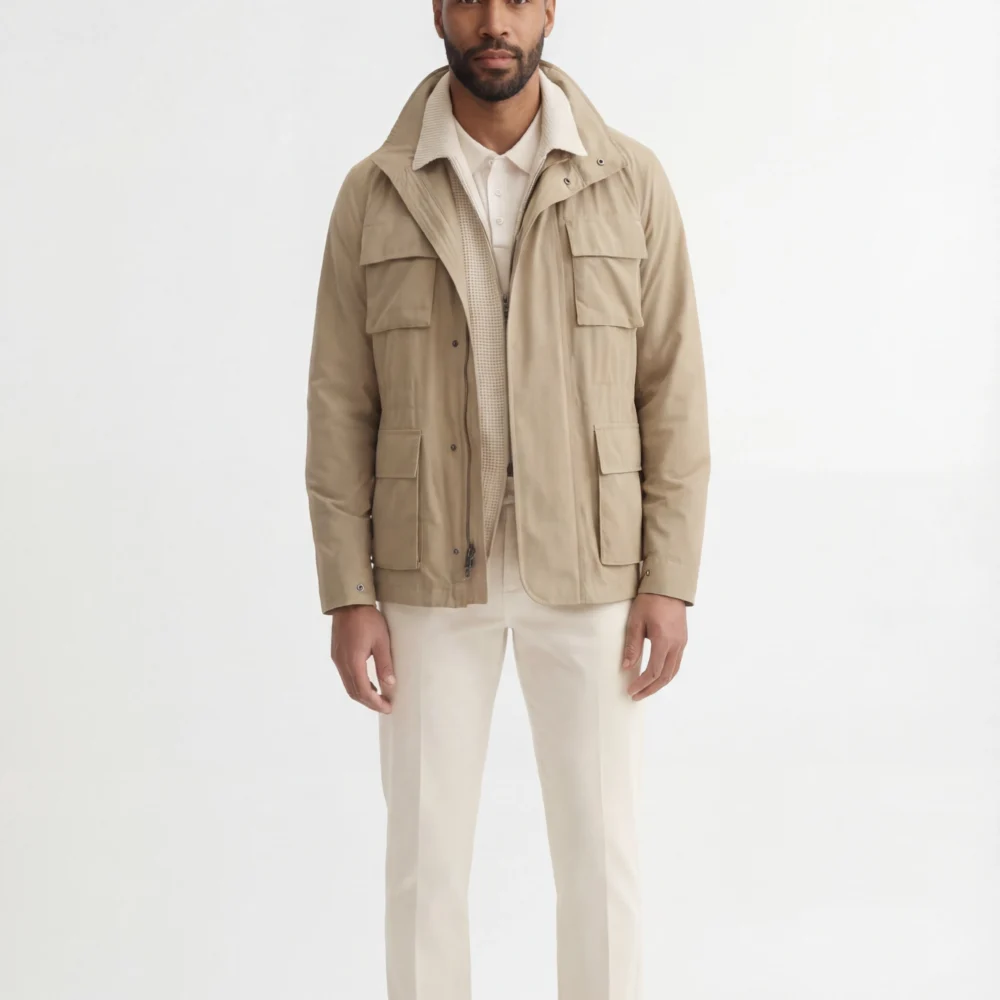 Beige feltjakke