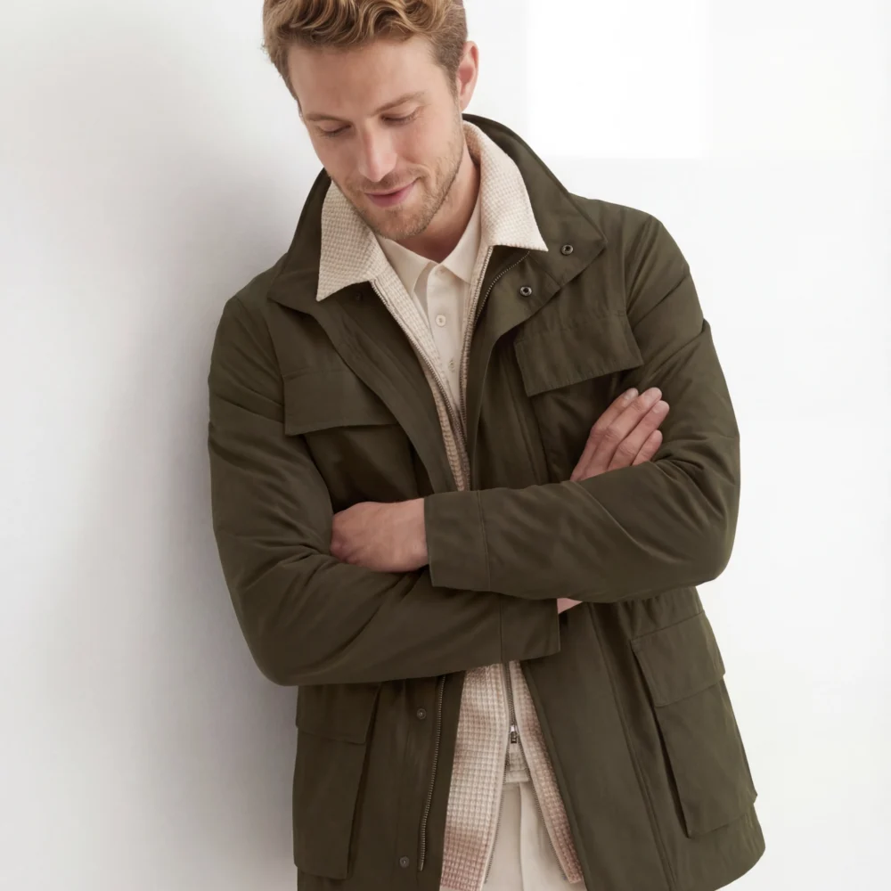 Olivengrøn feltjakke
