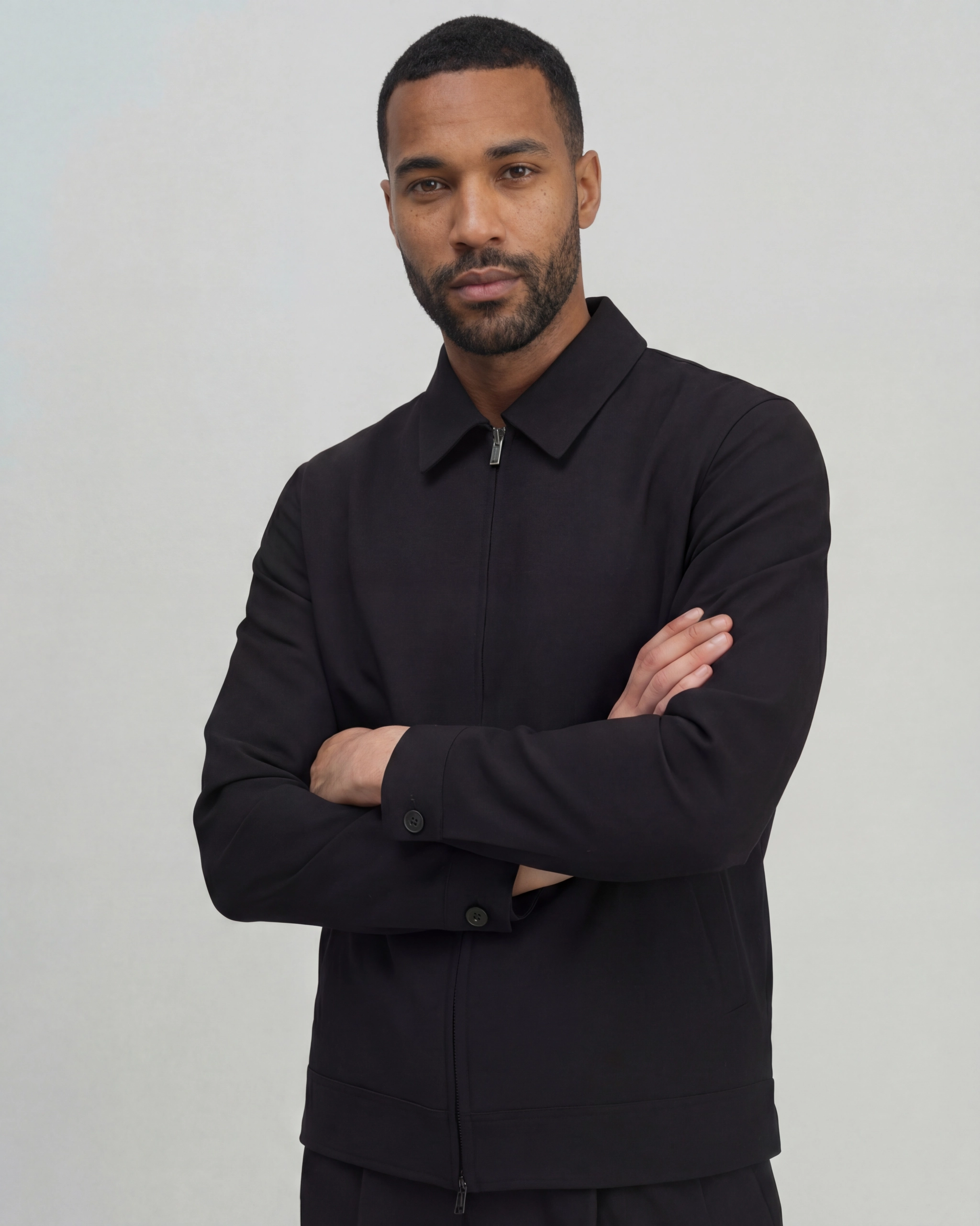 Black Cotton Flight Jacket