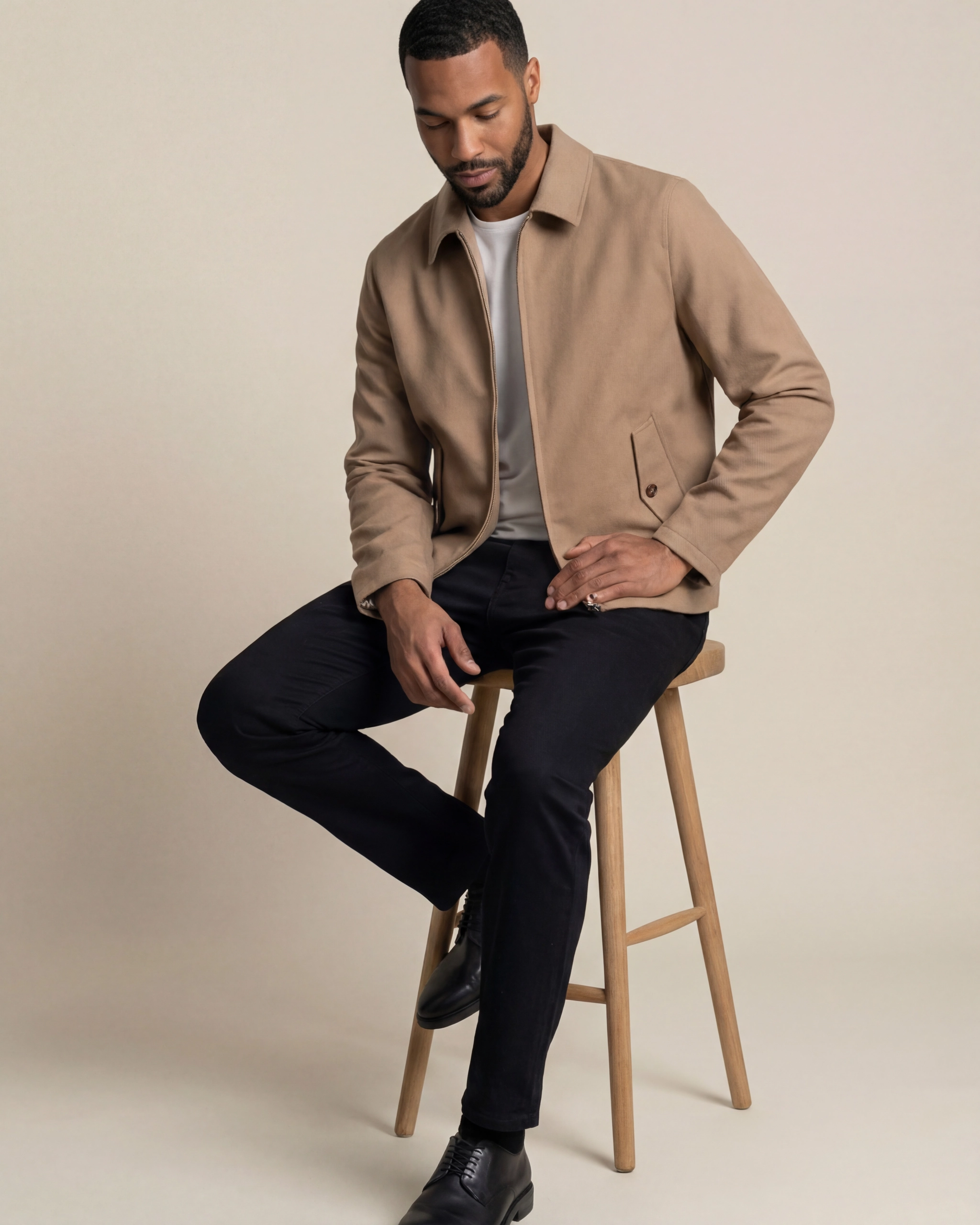 Camel Cotton Flight Jacket