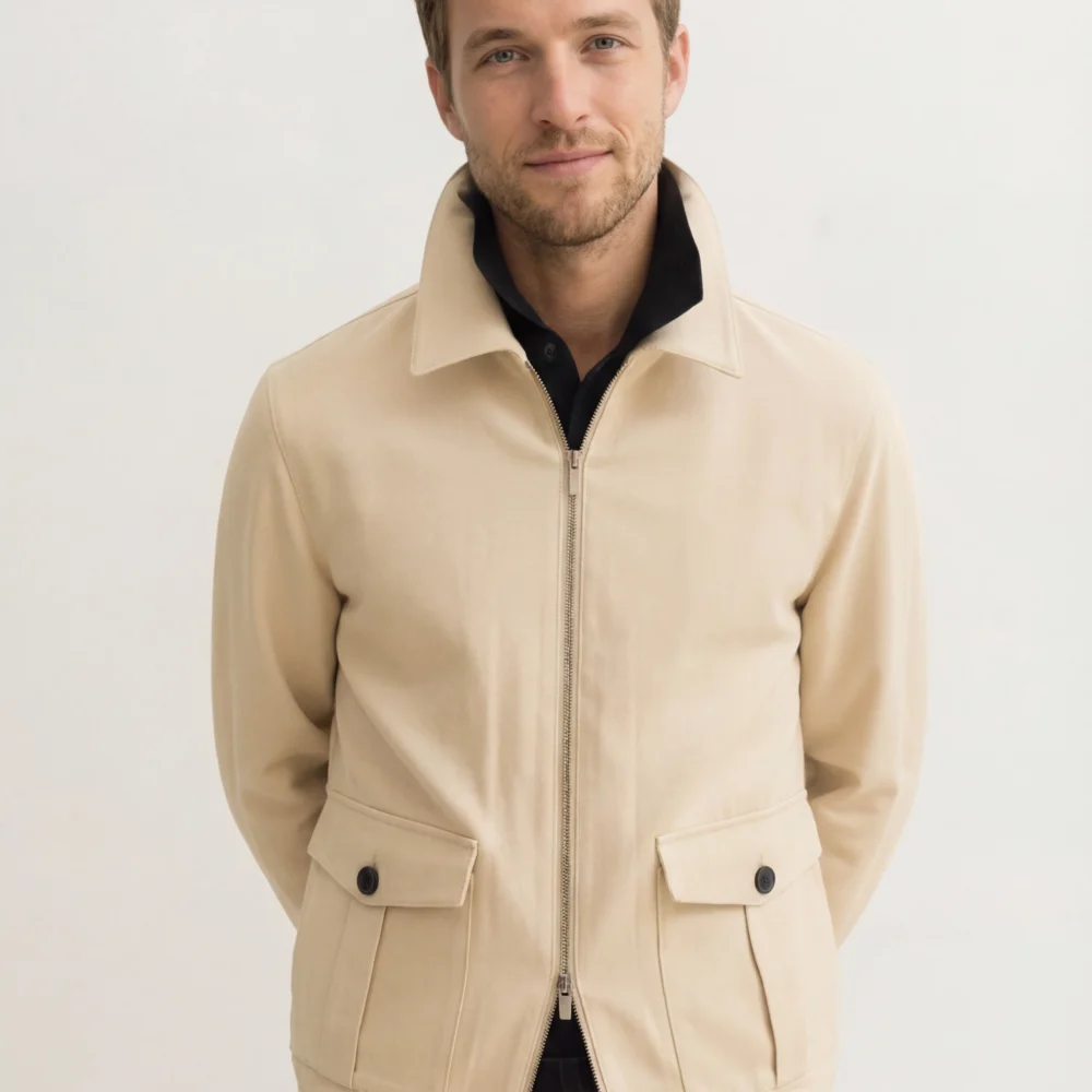 Beige Pilotjakkei bomuld